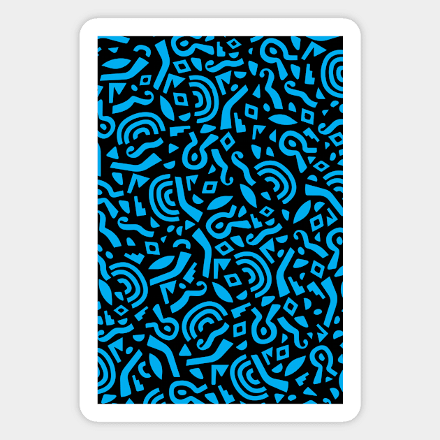 Blue Doodle Pattern Magnet by InnocentClub